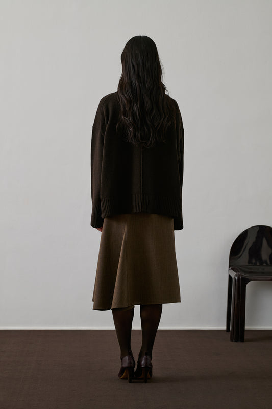 Pull William - Chocolat - Laine - Femme