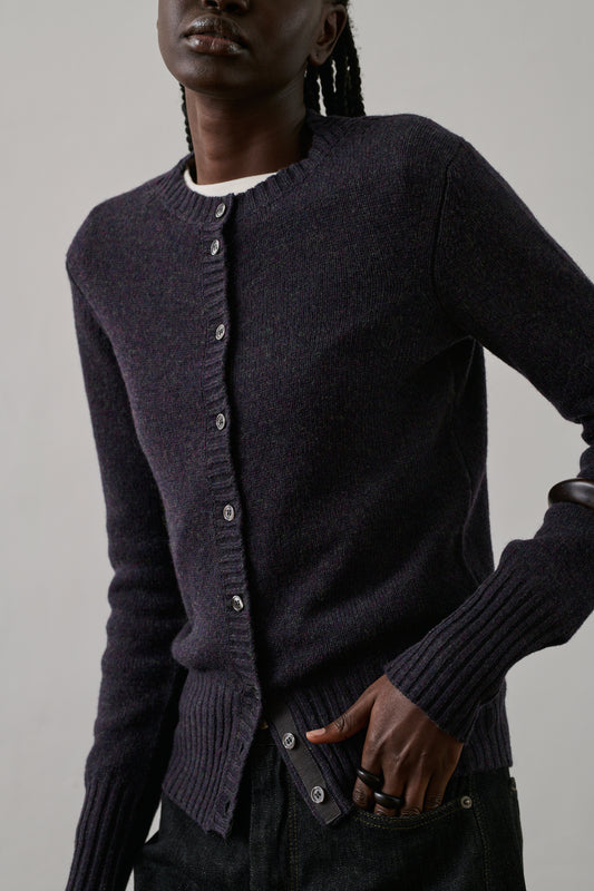 Cardigan Fugu - Aubergine - Laine - Femme