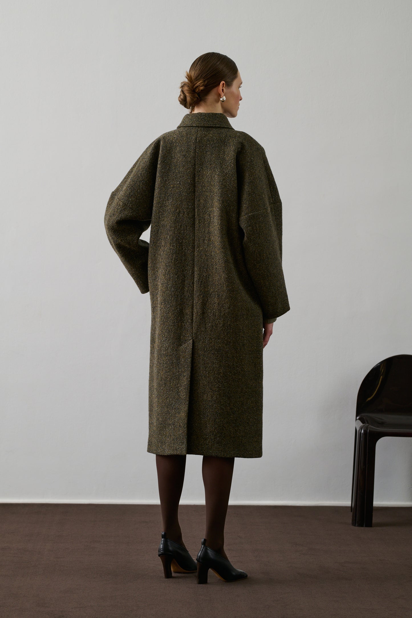 Manteau Guilhem - Kaki Chiné - Laine - Femme