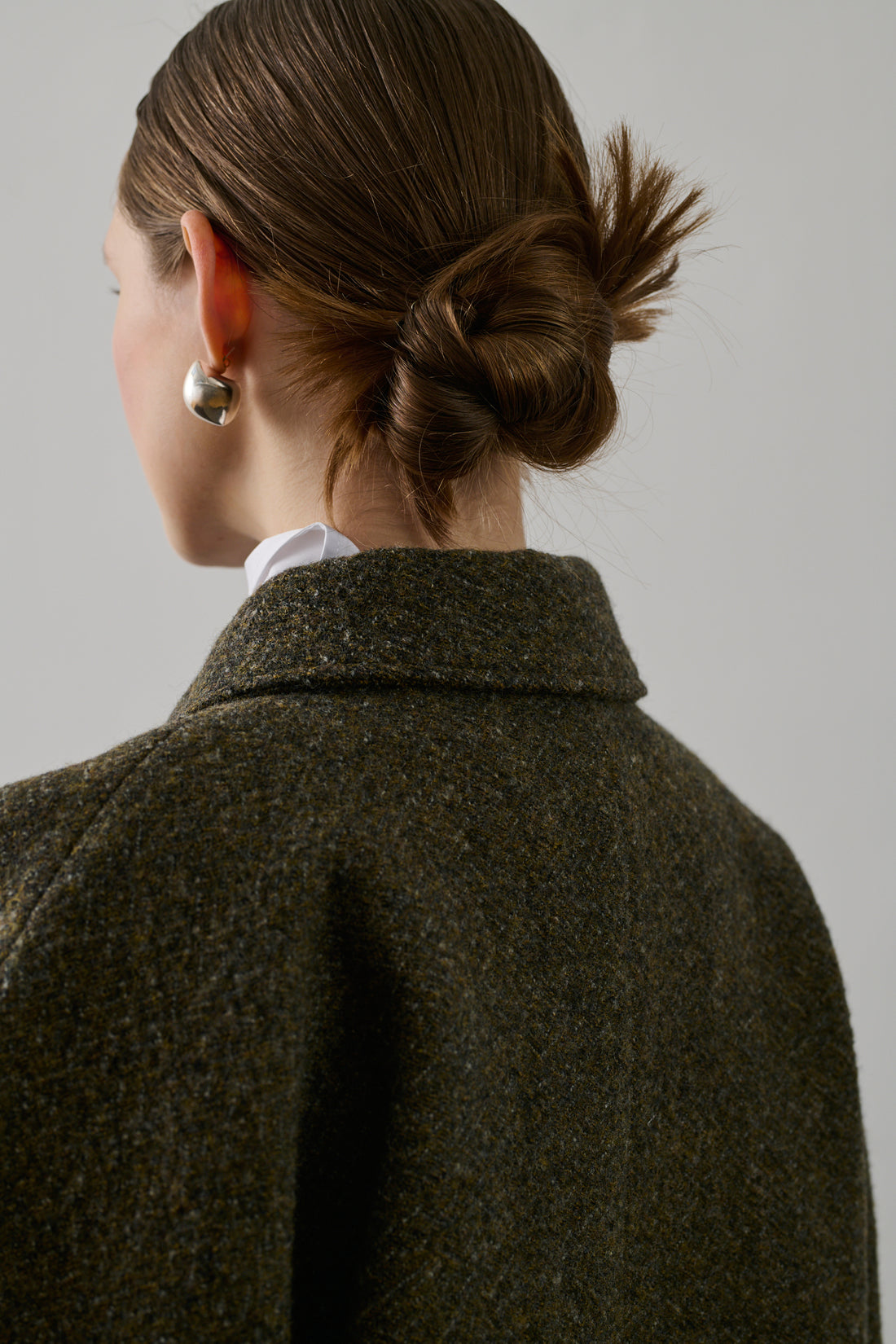 Manteau Guilhem - Kaki Chiné - Laine - Femme