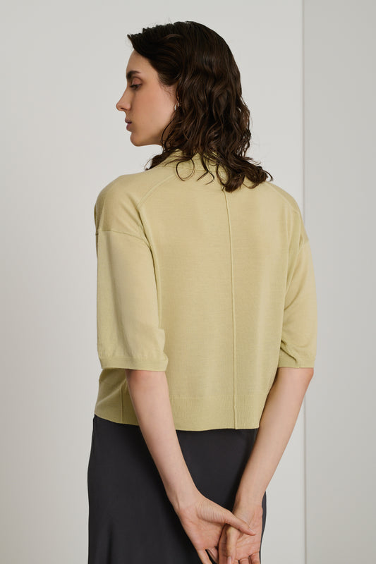 Polo Elton - Sauge - Laine - Femme
