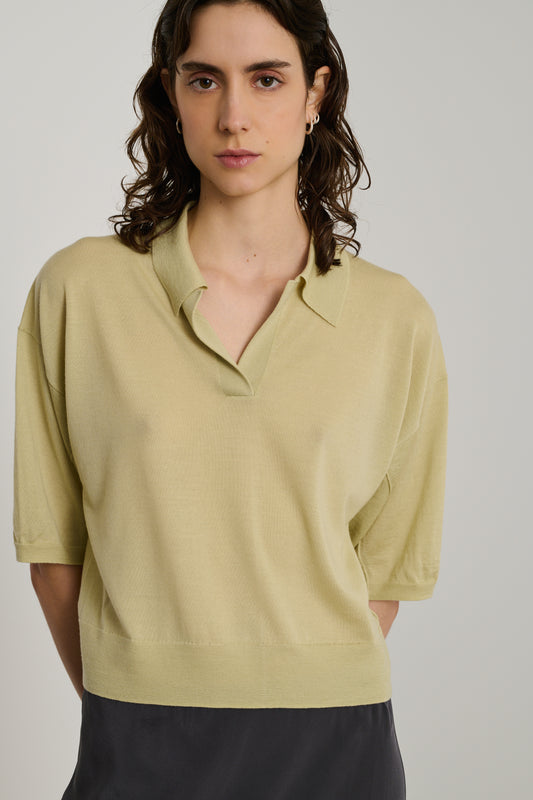 Polo Elton - Sauge - Laine - Femme