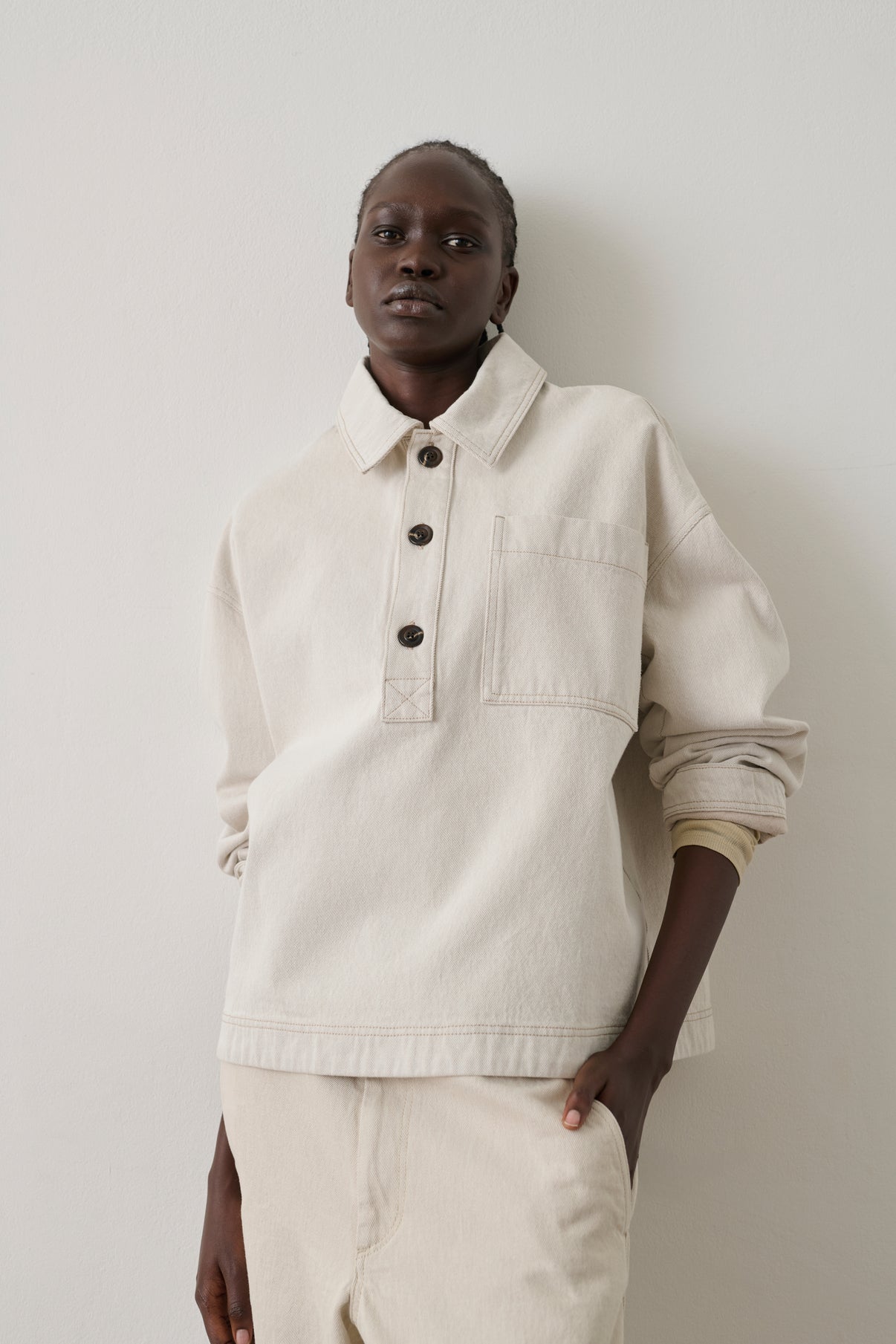 Chemise Austin - Blanc Grès - Coton - Femme vue 1