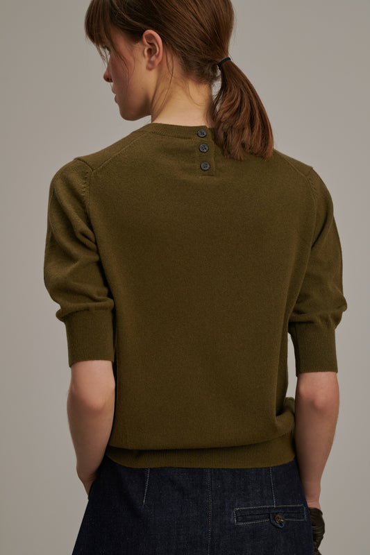 Pull Baie - Vert Olive - Cachemire - Femme