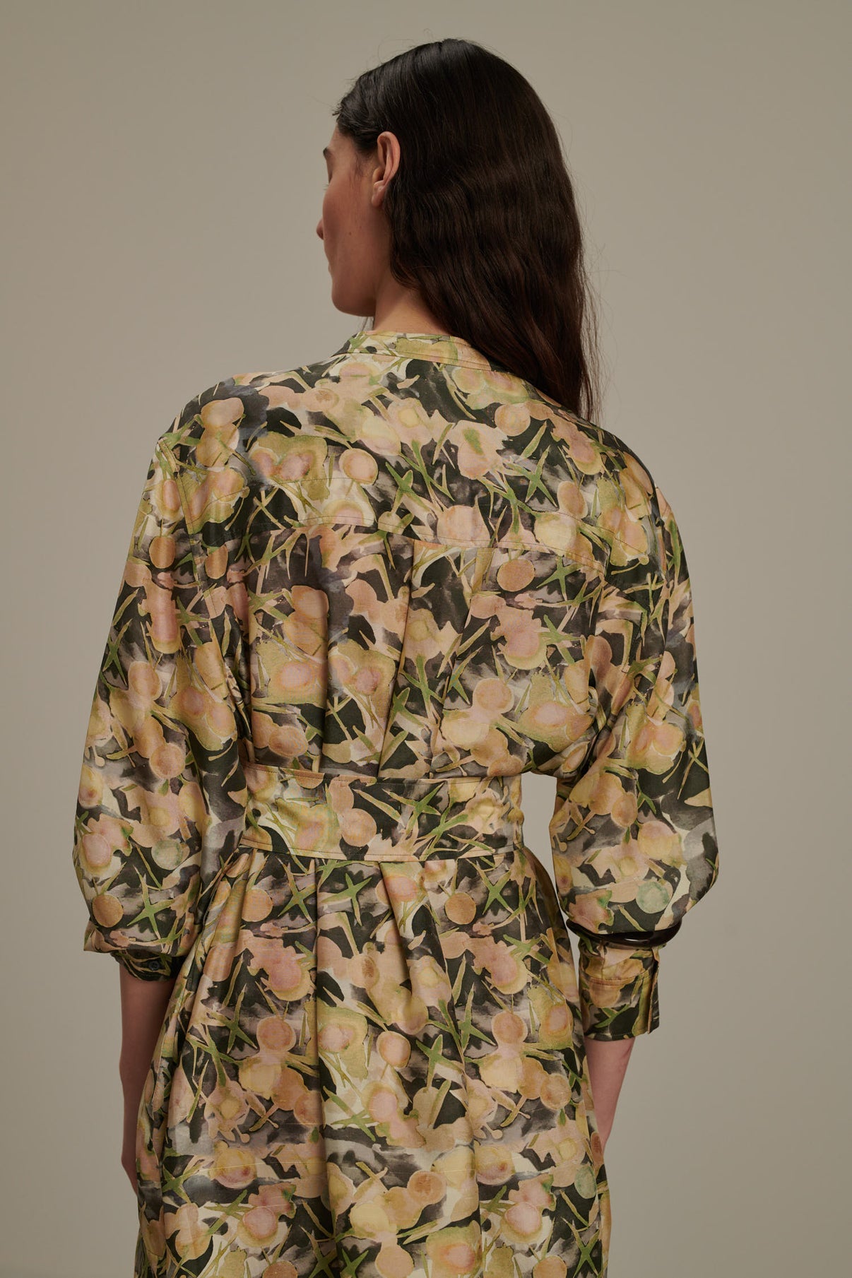 Robe Philomene - Gris/Vert - Soie - Femme vue 5